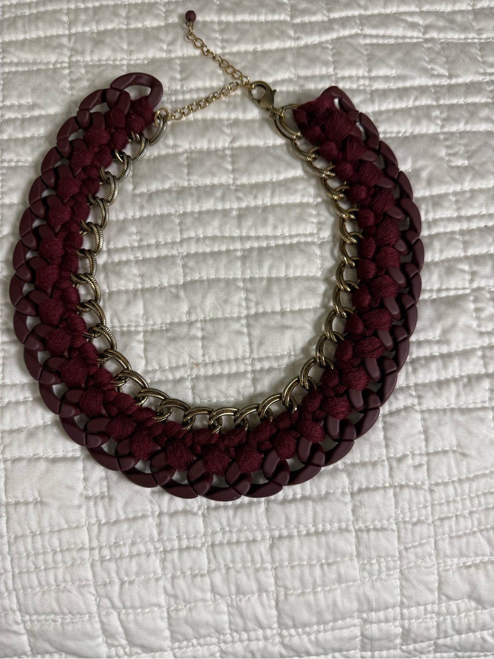 J. Jill Braided Wine and Gold Chain Necklace